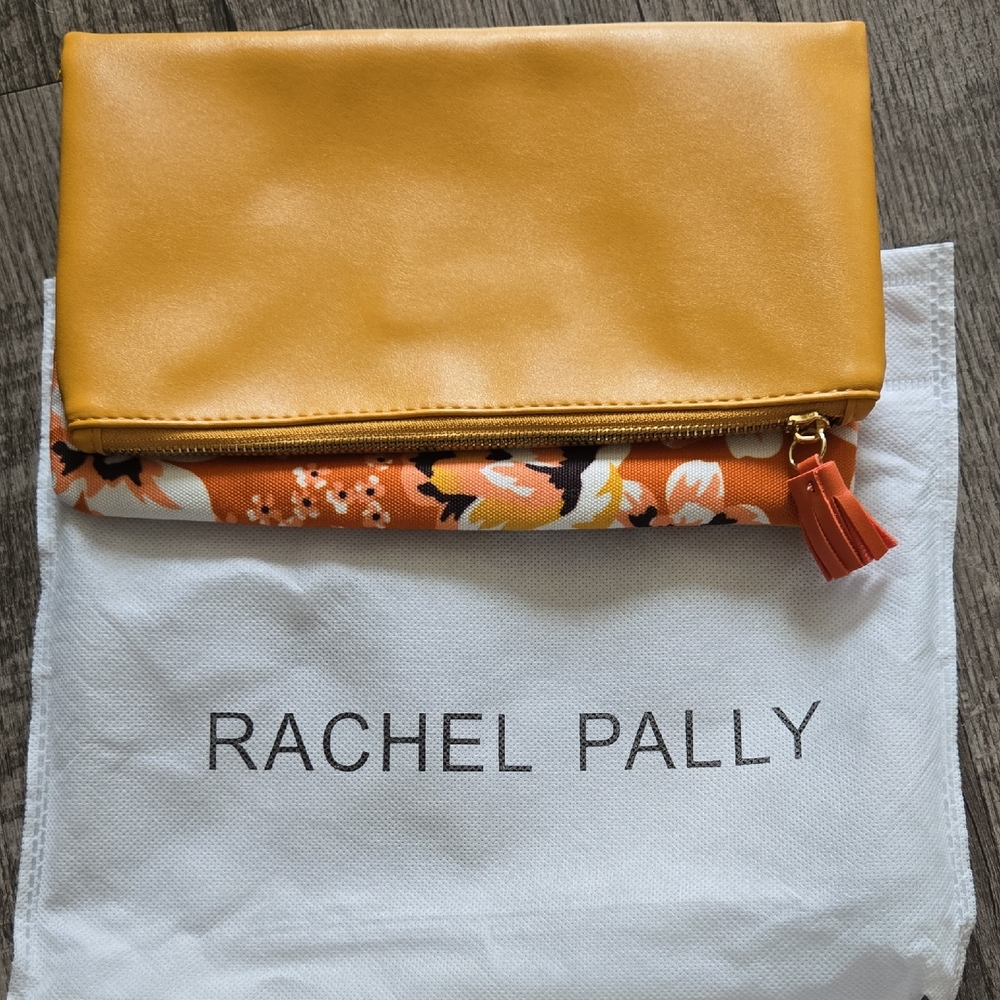 Rachel Pally Mustard and Orange Floral Clutch With Dust Bag